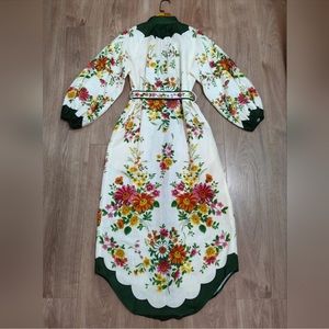ALEMAIS Elisabetta floral linen shirt dress
